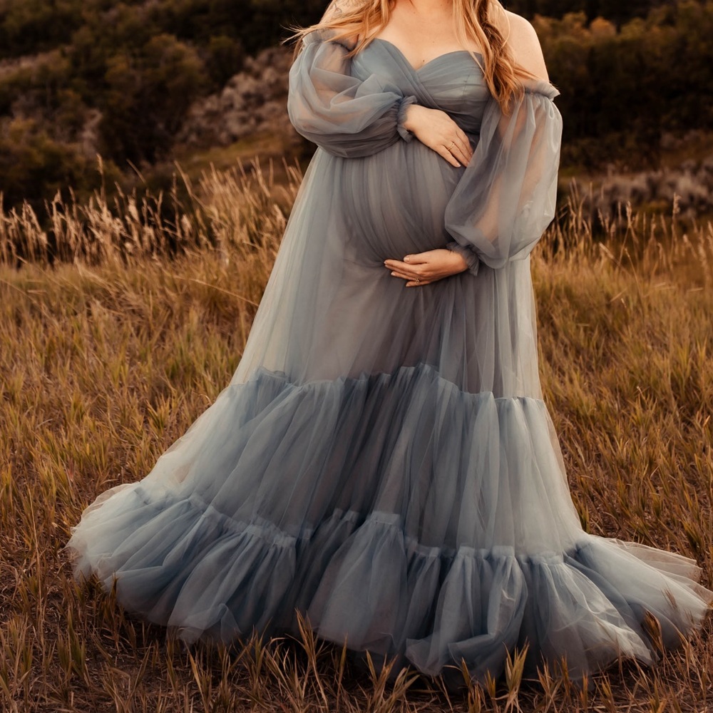 Blue Maternity Gown